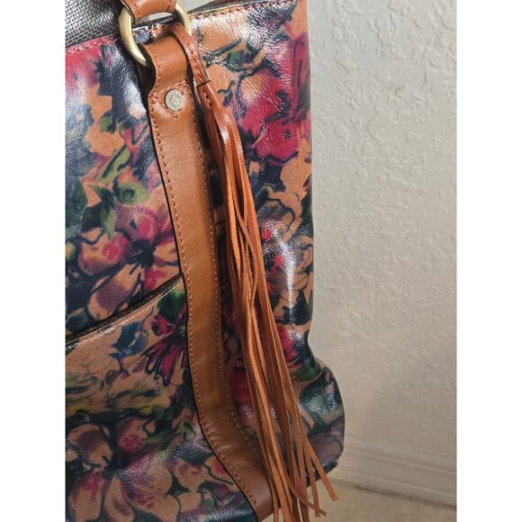 $269 Patricia Nash Rena Floral Leather Tote Summer Drawing fall colors brown - Picture 3 of 10